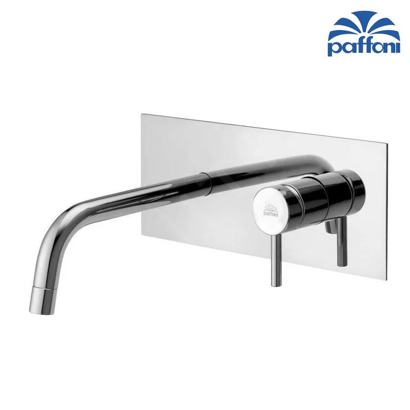 Mitigeur de lavabo encastré LIGHT PAFFONI LIG105 CR avec plaque rectangulaire