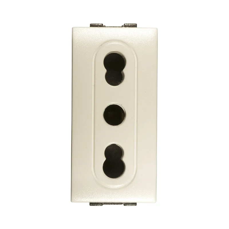 Prise de sécurité bivalente blanche compatible avec Living International / Light - Feb Electric