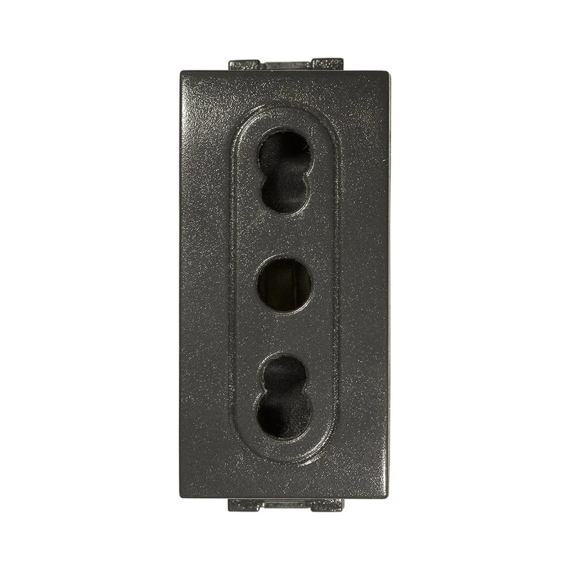 Douille de sécurité bivalente noire anthracite compatible avec Living International / Light - Feb Electric
