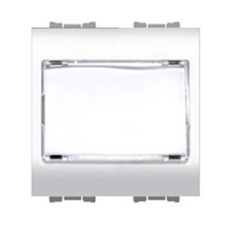 Bouton-poussoir blanc 1P 16A 230V AC avec plaque signalétique ? D=32,5 mm - Feb Elettrica