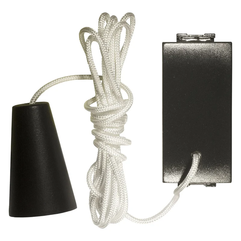 Bouton-poussoir unipolaire avec cordon 16 A Noir - Feb Elettrica