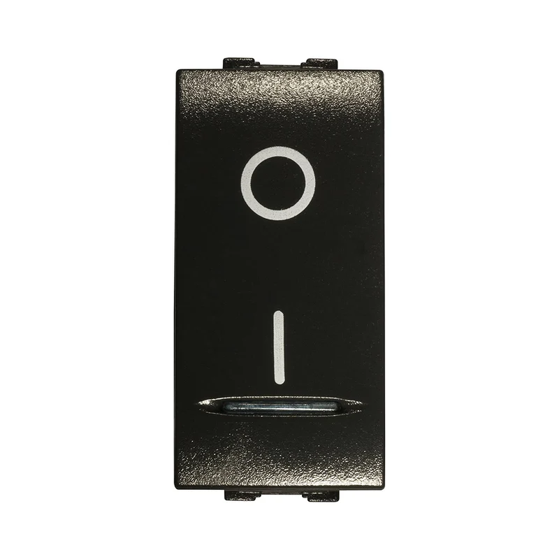 Interrupteur bipolaire noir lumineux 16 A compatible avec Living International / Light - Feb Elettrica