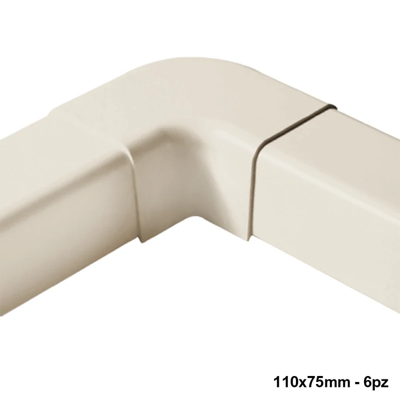 Coude plat pour conduit 110 x 75 mm - Lot de 6