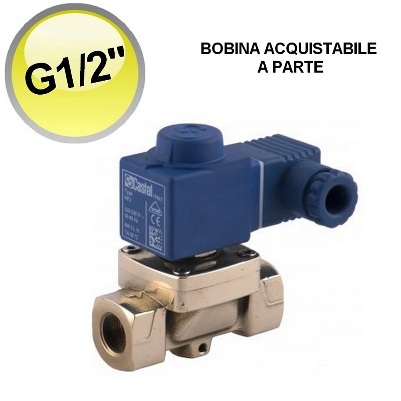 1132/04S - Électrovanne Castel pour eau et air, raccord G1/2