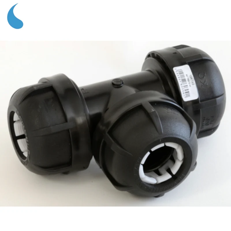 Raccord en T Ø 25 mm à compression - à serrer en polypropylène