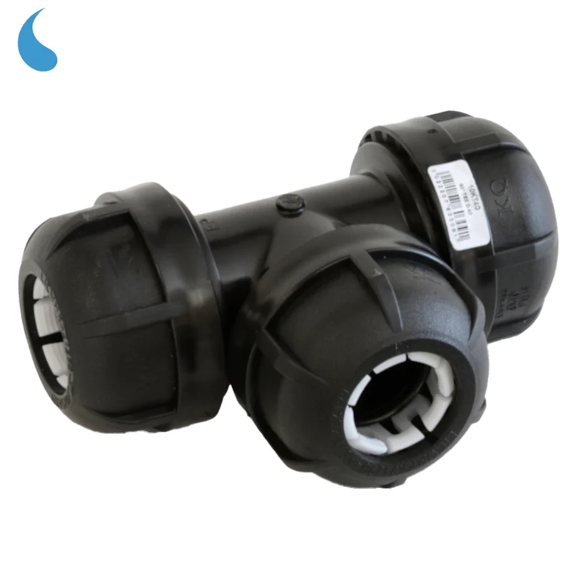Raccord en T Ø 20 mm à compression - à serrer en polypropylène