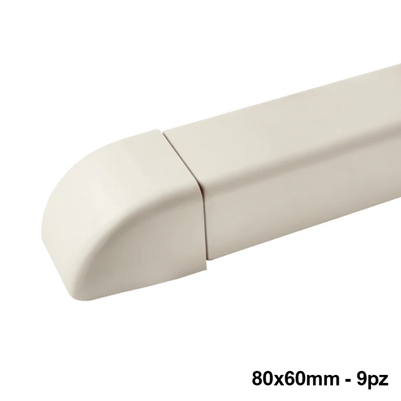 Embouts pour conduit 80 x 60 mm - 9 pièces