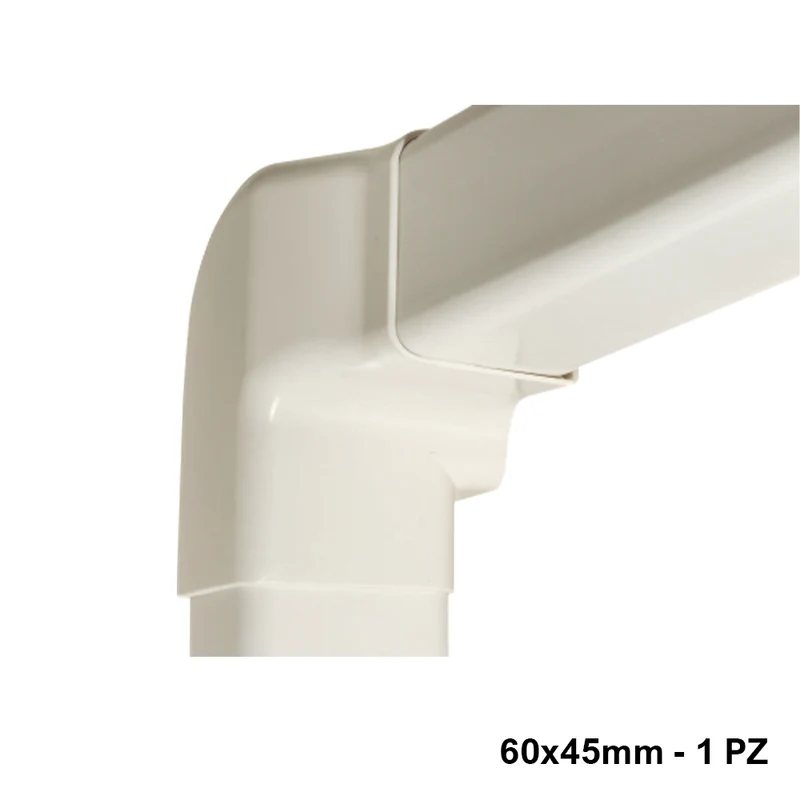 Raccord d'angle vertical gauche 60x45mm - 1 pièce