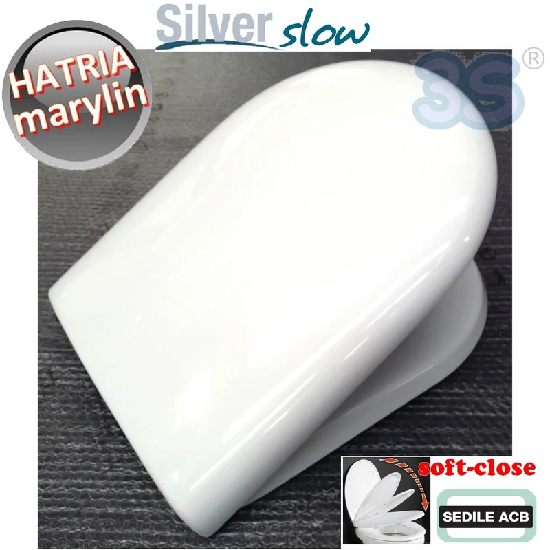 Abattant de toilette à fermeture ralentie Hatria MARYLIN - ACB Ercos Argent