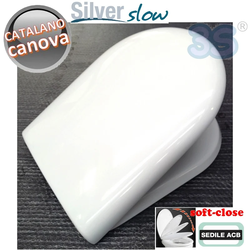 Abattant de toilette CANOVA Catalano à fermeture amortie - ACB Ercos Argent
