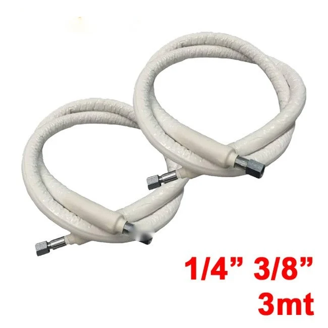 Tuyaux FAST PIPE, paire 1/4'' et 3/8'', longueur 3 m, pré-évasés, raccordés