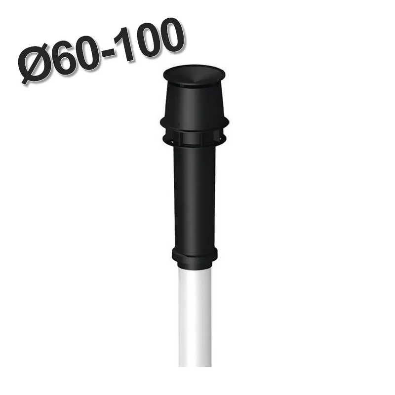 Cheminée terminale verticale coaxiale Ø 60-100 mm pour chaudières à condensation et hottes