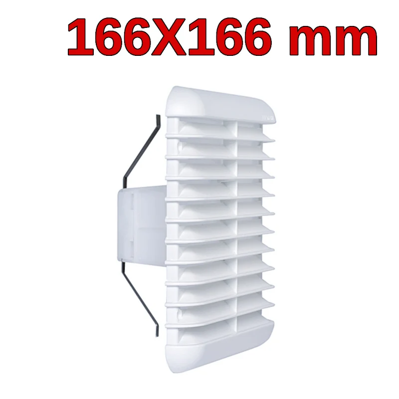 Grille d'aération de cuisine en plastique 166 x 166 mm avec ressort et maille