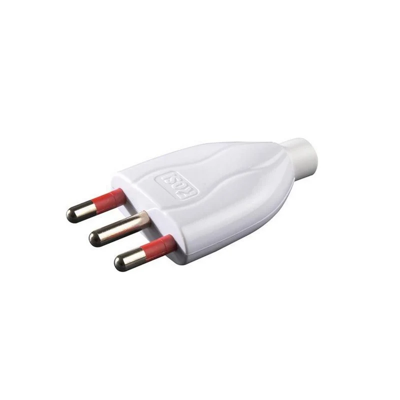 Prise mobile domestique droite Emilia 250 V 2P+T 16 A, couleur blanche