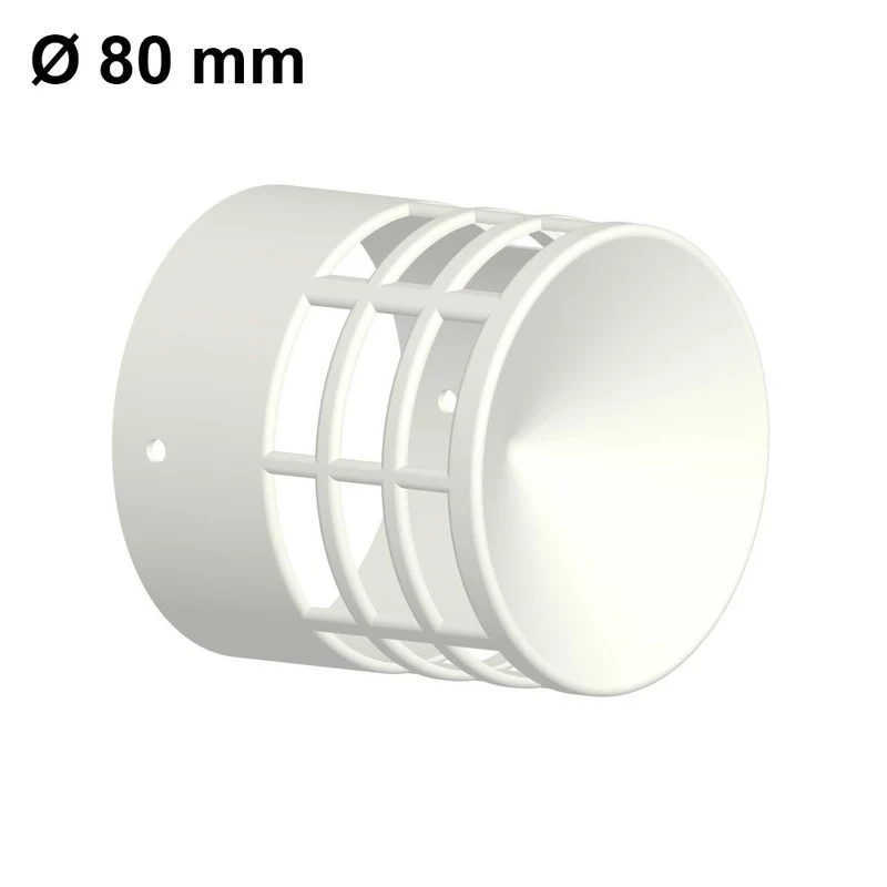Grille d'évacuation des fumées Ø 80 mm en plastique blanc pour chaudière à condensation