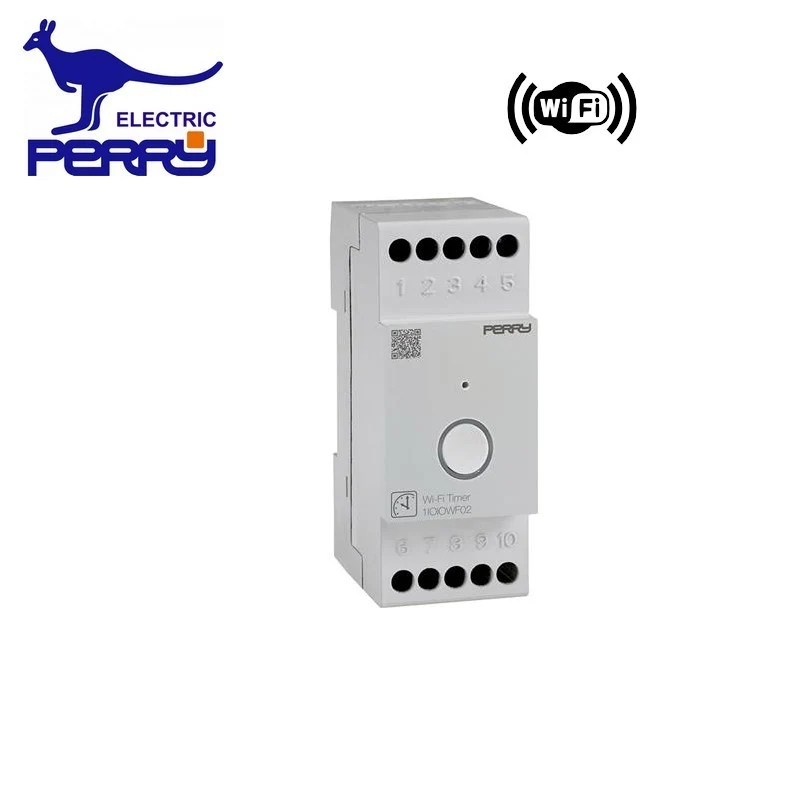 Perry 1IOIOWF02 - Minuterie Wi-Fi 2 modules pour rail DIN