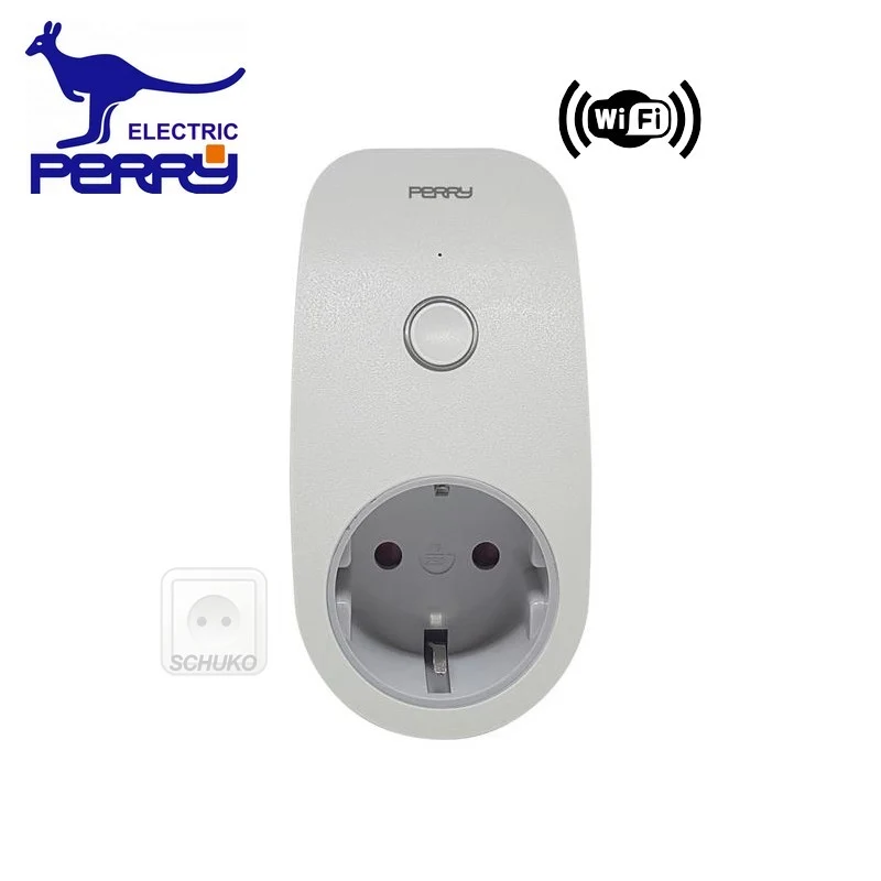 Perry 1IO0057WFD - Interrupteur horaire, prise Wi-Fi avec connecteur Schuko