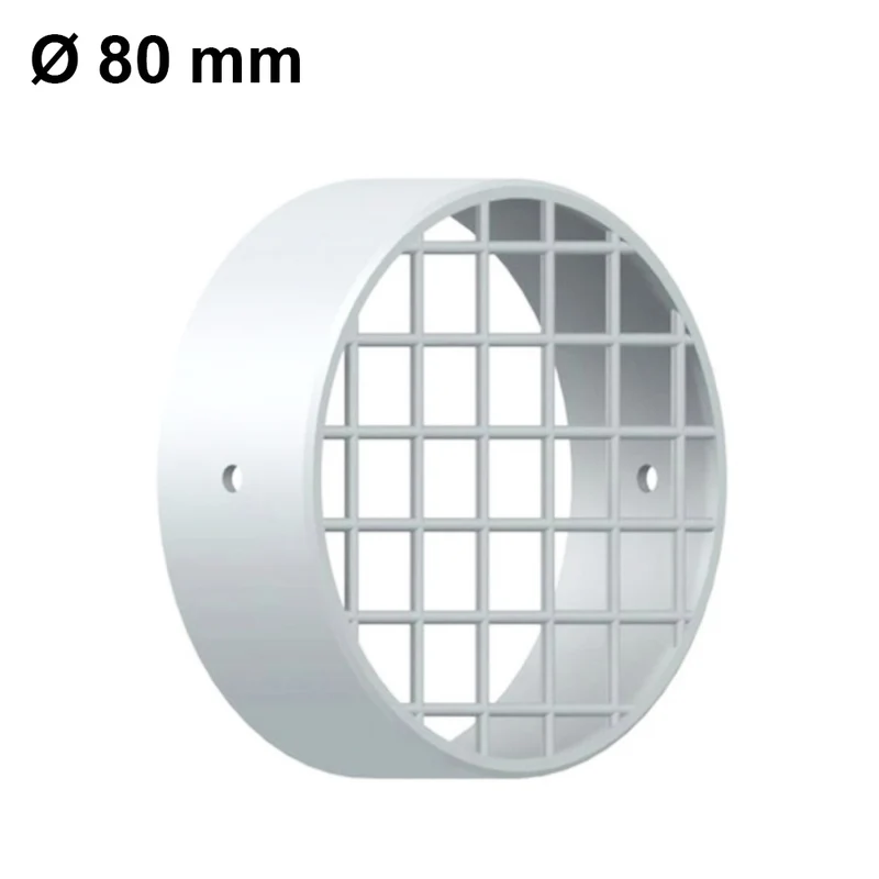 Grille d'aspiration anti-intrusion Ø 80 mm en plastique blanc