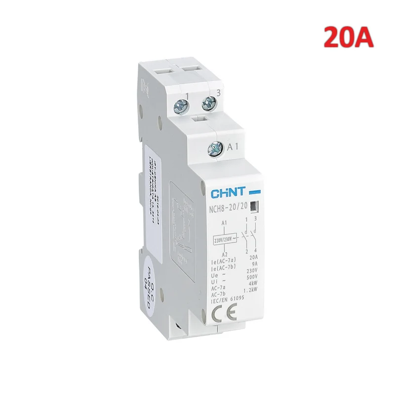 Interrupteur à distance - Contacteur modulaire 20 A 2NO 230 Vca 1M NCH8-20.20/230