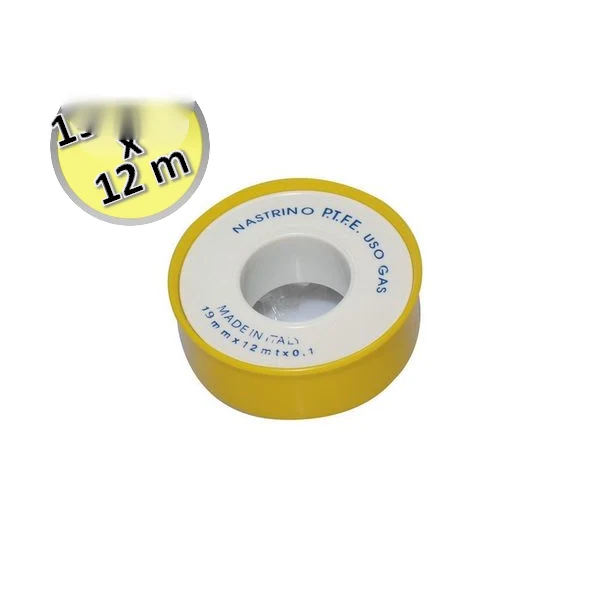 Ruban téflon PTFE gazeux 19 mm x 12 m x 0,10 mm - pour filetages et joints hydrauliques