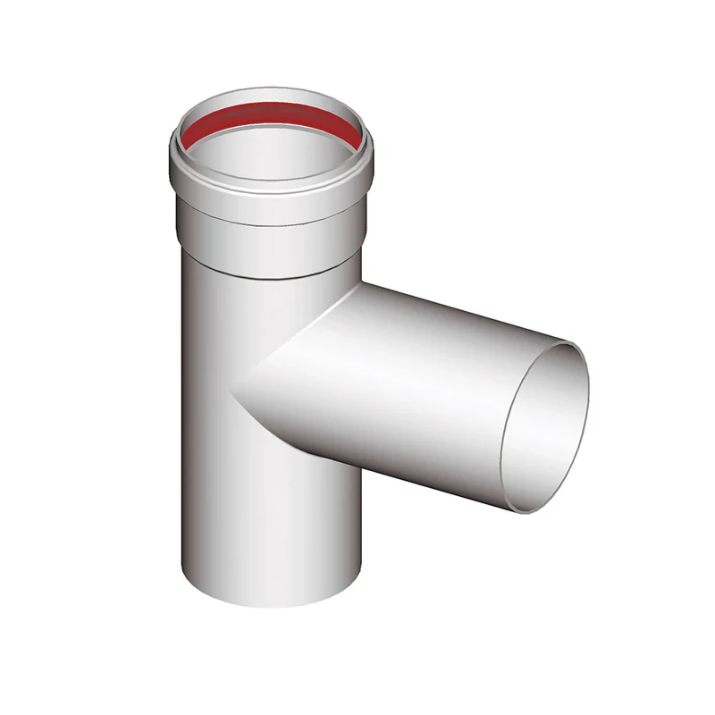 Pièce en T en aluminium extrudé blanc Ø 80 mm pour chaudières