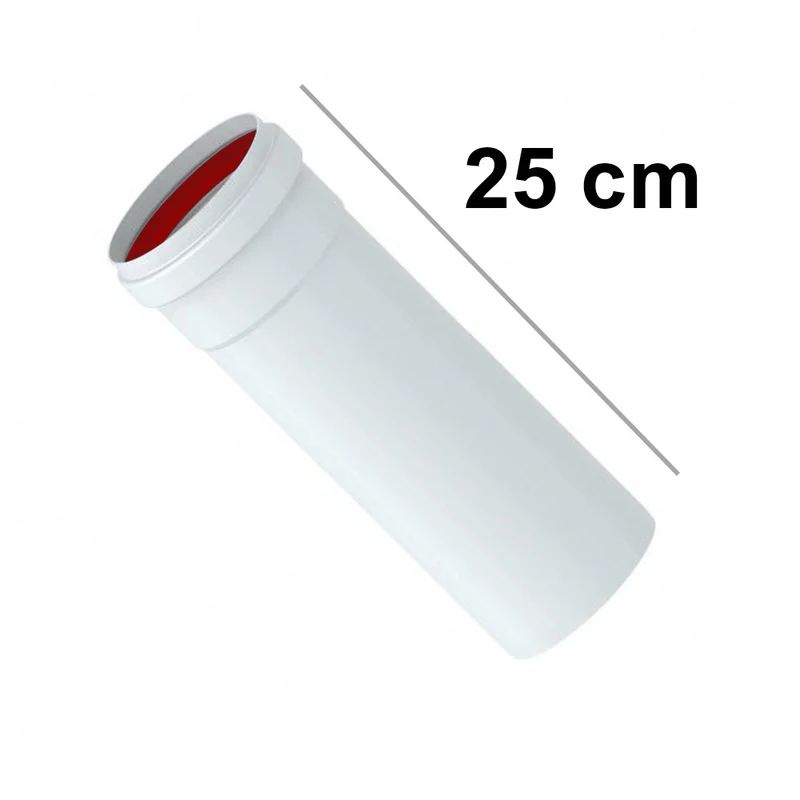 Tube linéaire en aluminium extrudé de 25 cm, blanc, Ø 80 mm pour chaudières