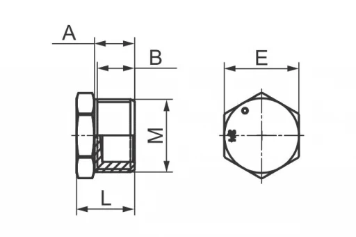 Fiche mâle hexagonale 3/4'' en acier zingué - 1 PIÈCE