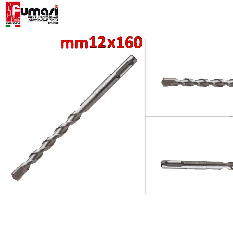 Foret SDS-PLUS 12 mm x 160 mm pour perçage du béton et de la maçonnerie