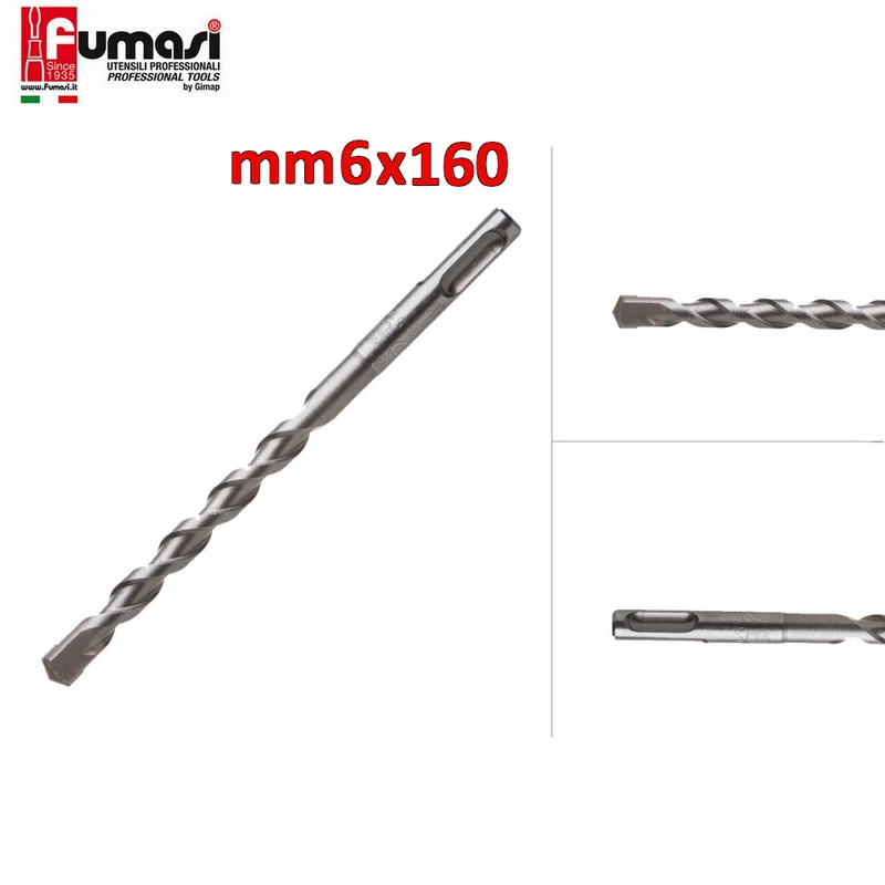 Foret SDS-PLUS 6 mm x 160 mm pour perçage du béton et de la maçonnerie