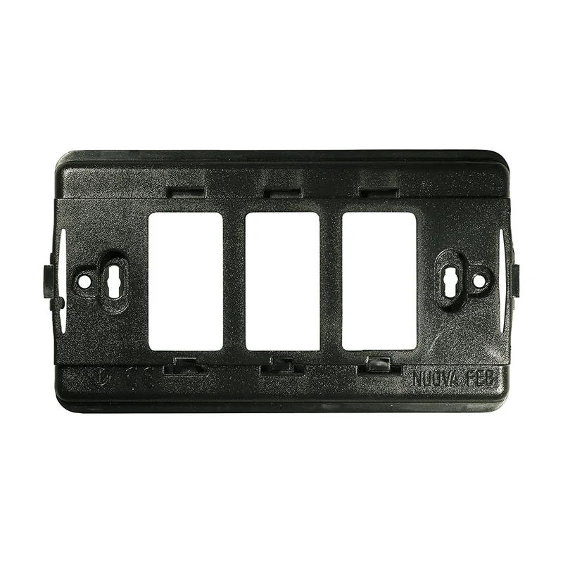Support 3 places en polycarbonate noir compatible avec Btcino Magic - Feb Electric