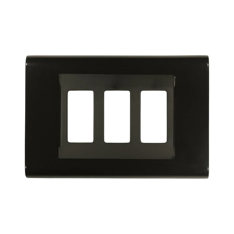 Plaque noire Click 3 modules compatible avec Bticino Magic - Feb Elettrica
