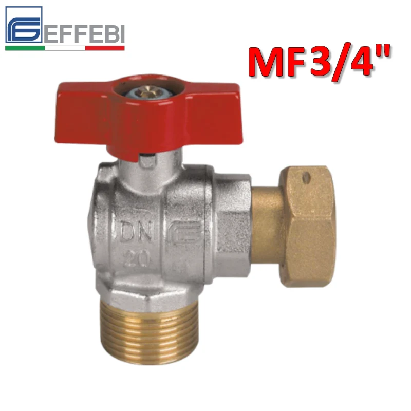 Vanne à bille ASTER ACS pour eau - mâle 3/4'' avec pivot femelle 3/4'' coudée