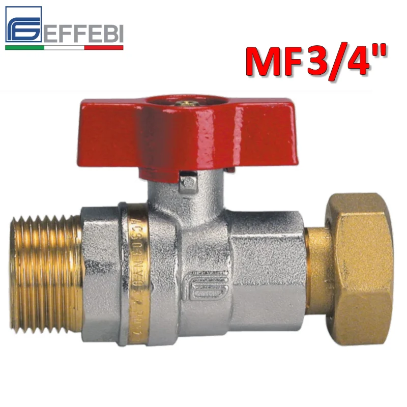 Robinet à bille ASTER ACS pour eau - Raccord mâle 3/4'' avec pivot femelle 3/4''
