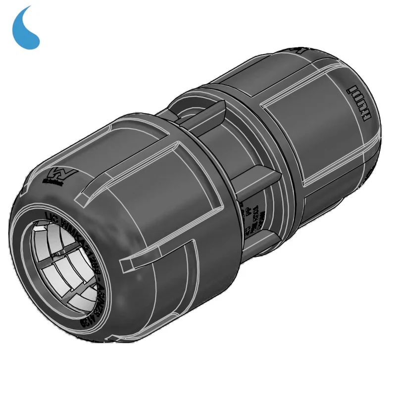 Réduction du manchon Ø 50 - 40 mm compression - serrage en polypropylène