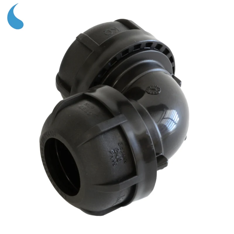 Raccord coudé à 90° Ø 20 mm à compression - à serrer en polypropylène