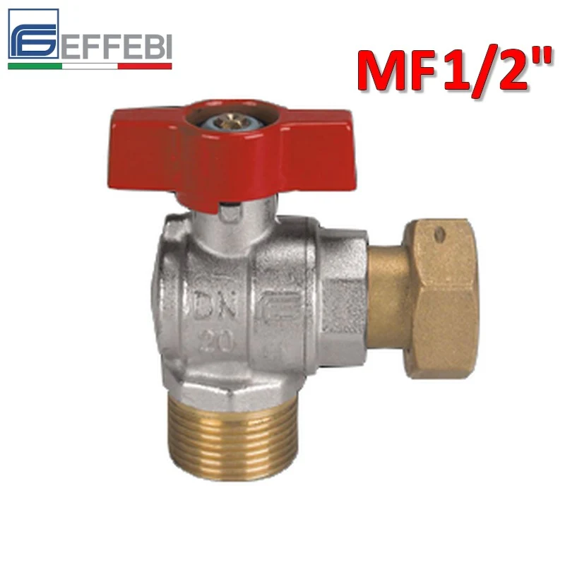 Robinet à bille carré mâle ASTER 1/2'' pour eau avec raccord femelle pivotant