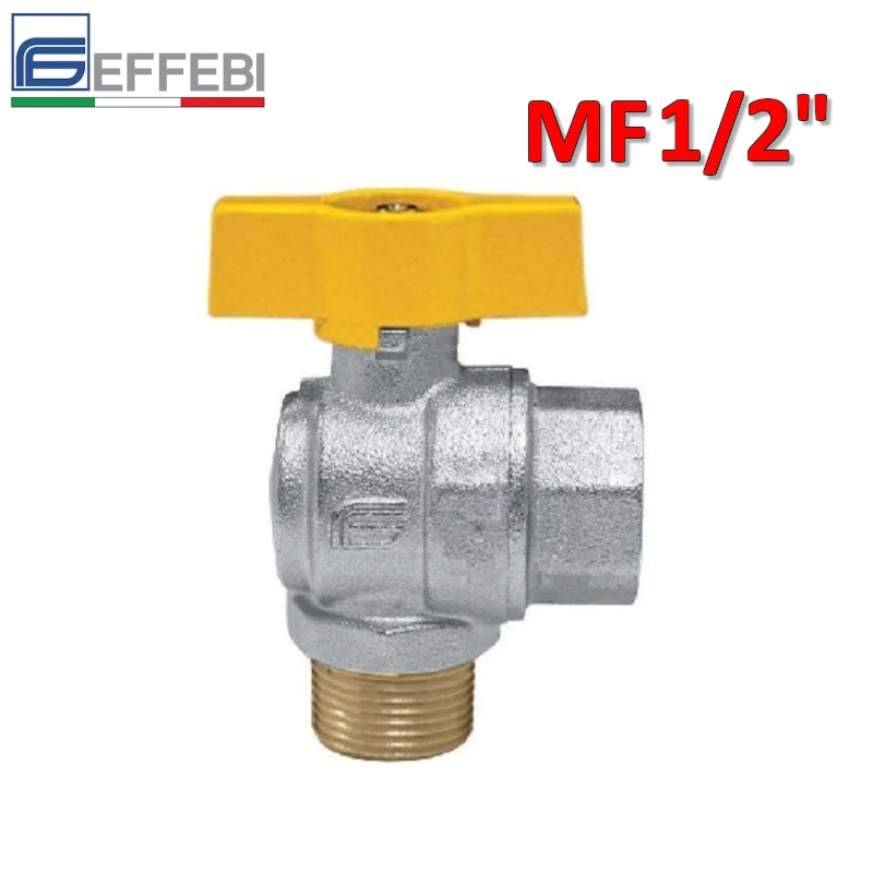 Vanne à bille de gaz VENUS mâle 1/2'' femelle 1/2'' coudée