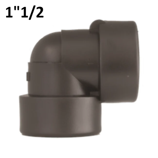Coude 90° 1''1/2 FF en polypropylène PP avec joint torique d'étanchéité