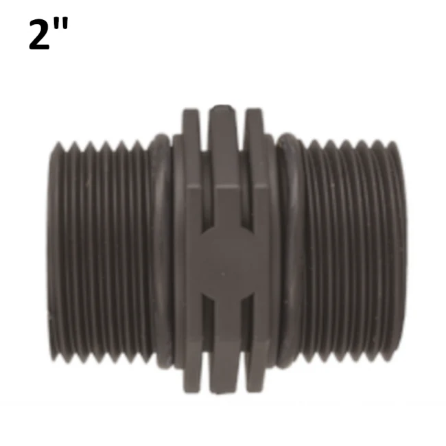 Mamelon 2'' M-M en polypropylène PP avec joint torique d'étanchéité.