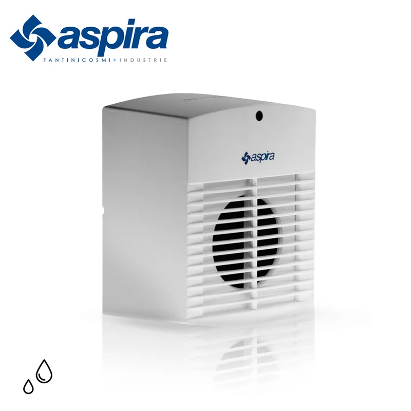 Extracteur centrifuge AC 100HTT PLUS Aspira - avec minuterie et hygrostat - pour trou de Ø 100 mm