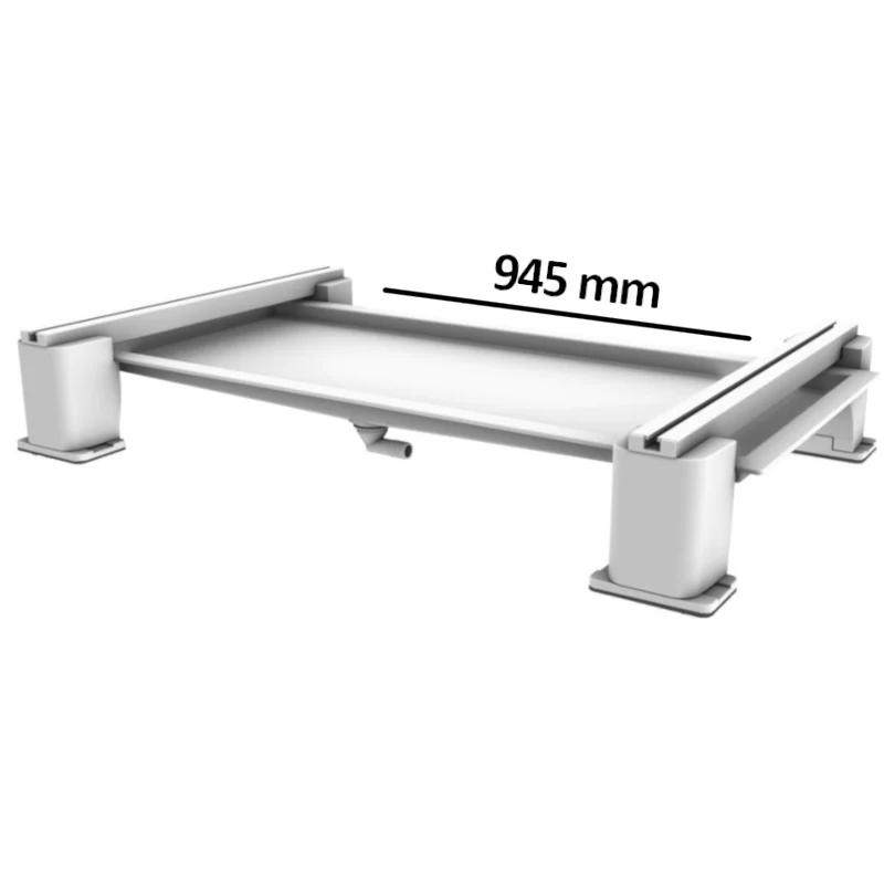 Kit A.G.S. 945 x 584 mm, support de sol de 158 mm de hauteur pour unité de climatisation extérieure avec bac de récupération des condensats