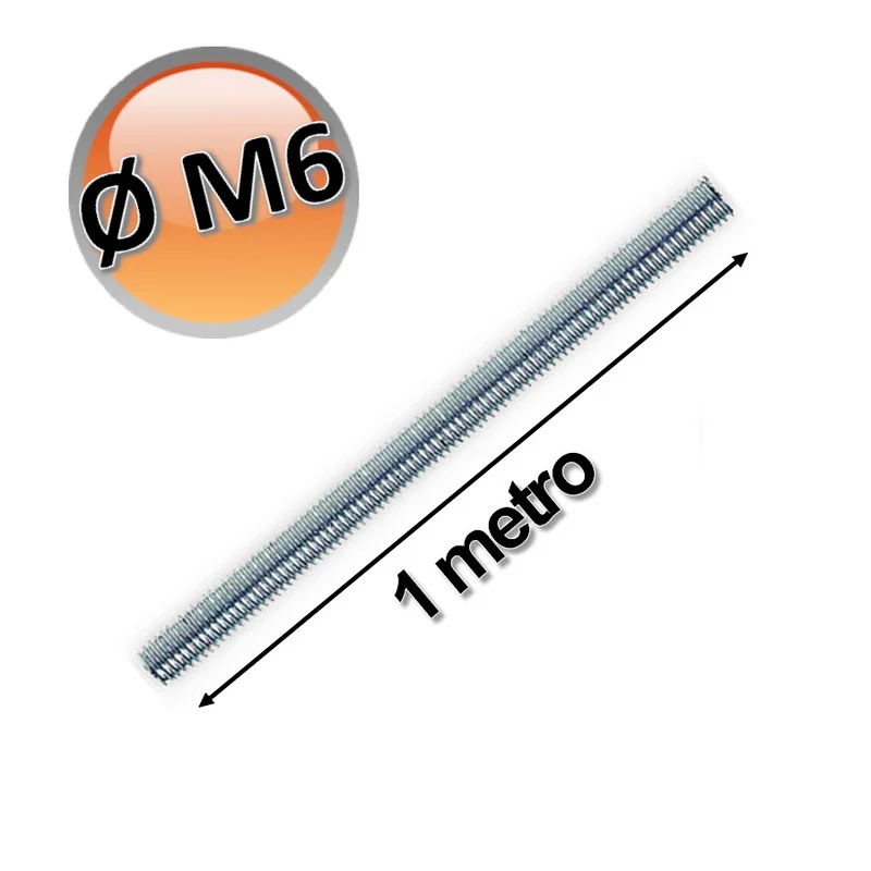 Tige filetée galvanisée de 1 mètre M6 Ø M6