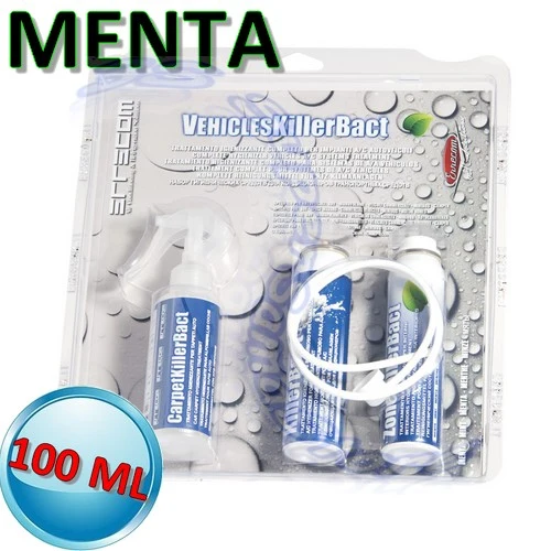Désinfectant pour véhicules Veichles killer bact - 100 ml MENTHE avec tapis
