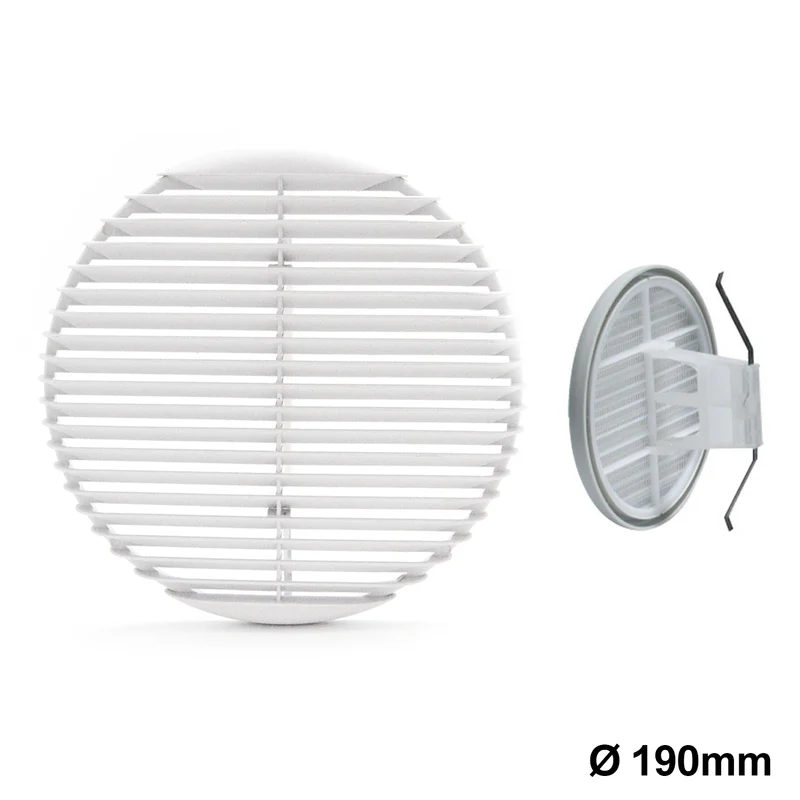Grille de ventilation Ø 190 mm en plastique avec maille et ressorts
