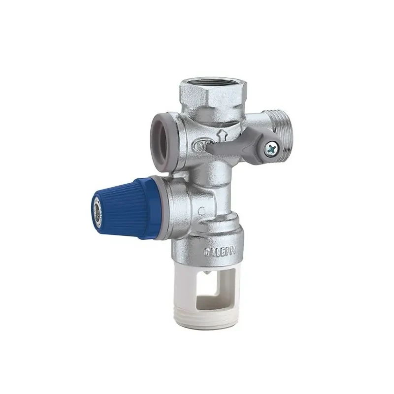 Groupe de sécurité CALEFFI 526142 pour chauffe-eau à accumulation, avec vanne d'arrêt et clapet anti-retour.