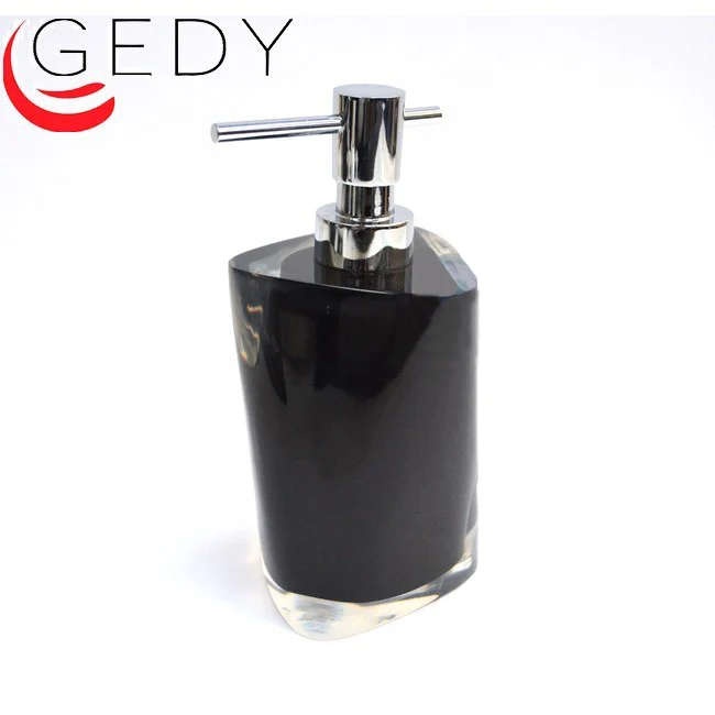 Distributeur de savon en métal noir de la série Gedy TWIST