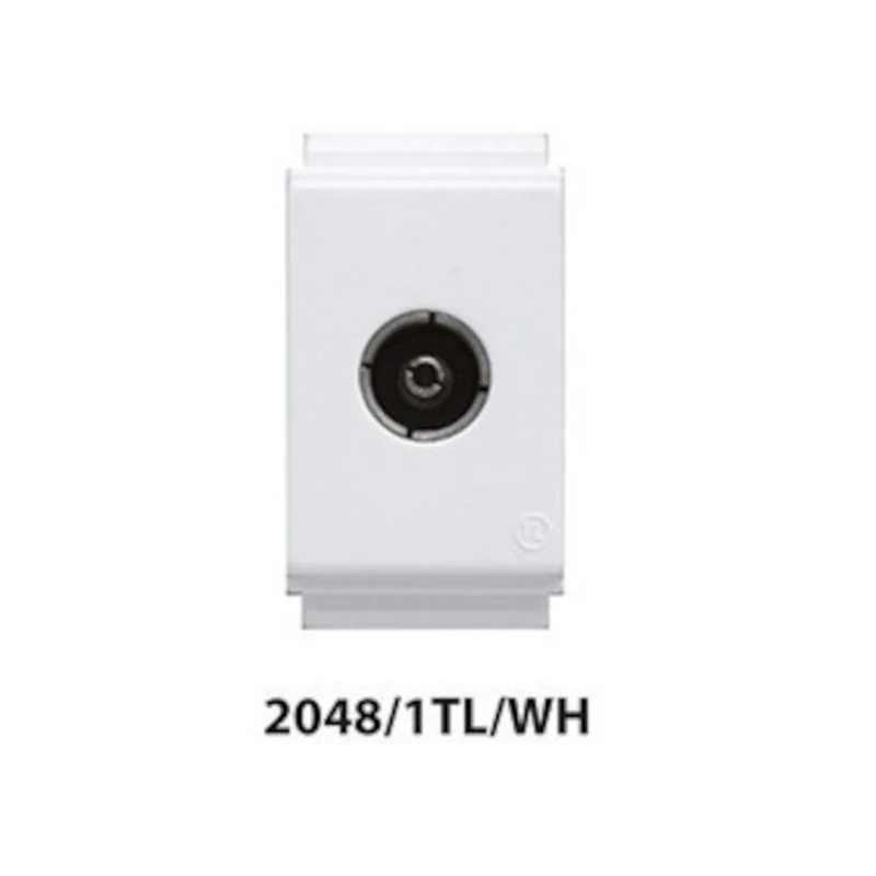Prise TV coaxiale femelle directe Feb 2048/1TL/WH TL Boutons larges Blanc