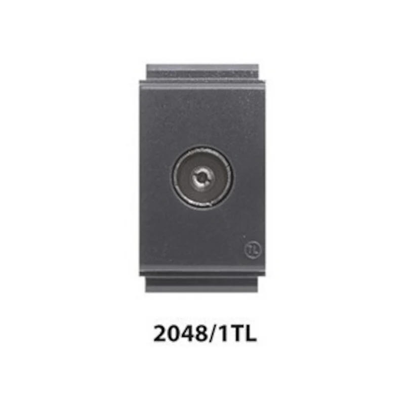 Prise TV coaxiale femelle directe Feb 2048/1TL TL Gros boutons Anthracite