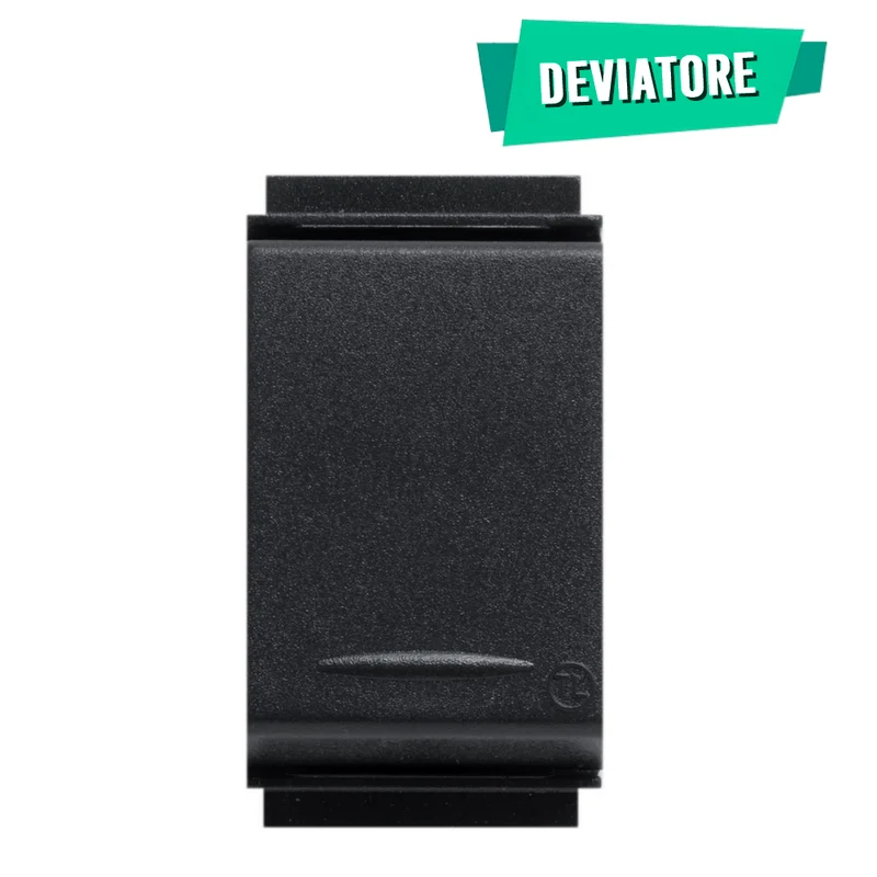 Interrupteur unipolaire à deux voies noir 10 A 250 V compatible avec Bticino Living Classic - Feb Elettrica