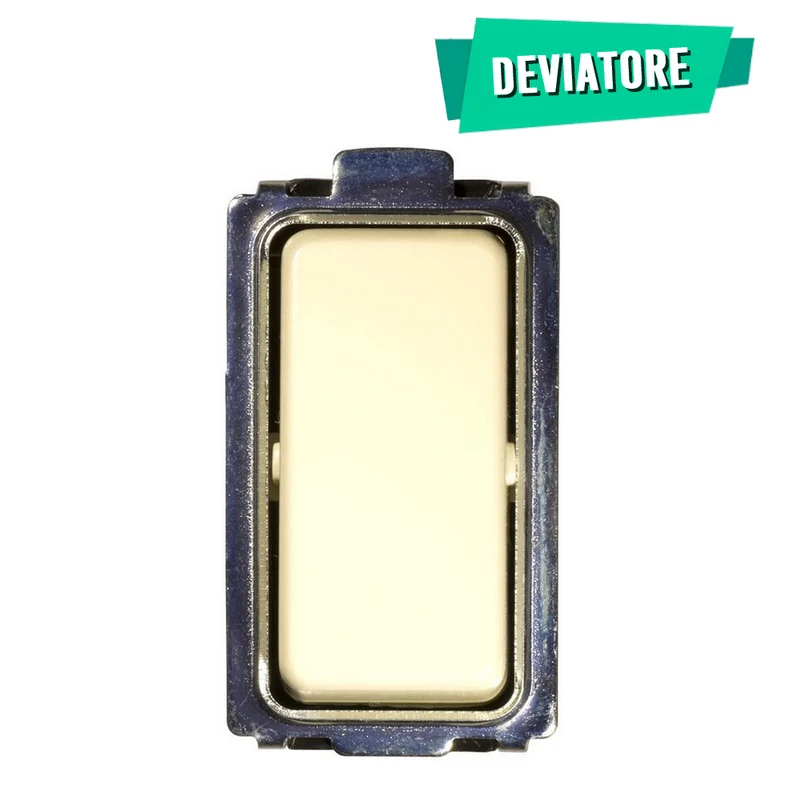 Interrupteur unipolaire à deux voies 10 A couleur ivoire, compatible avec Bticino Magic - Feb Elettrica